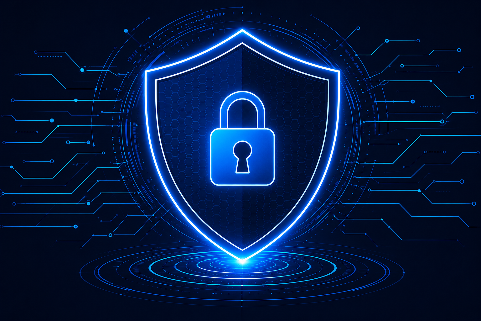 Abstract privacy and security shield illustration
