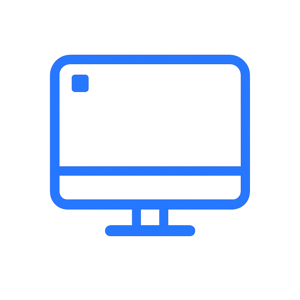 Screen assignment icon distributing content across many displays