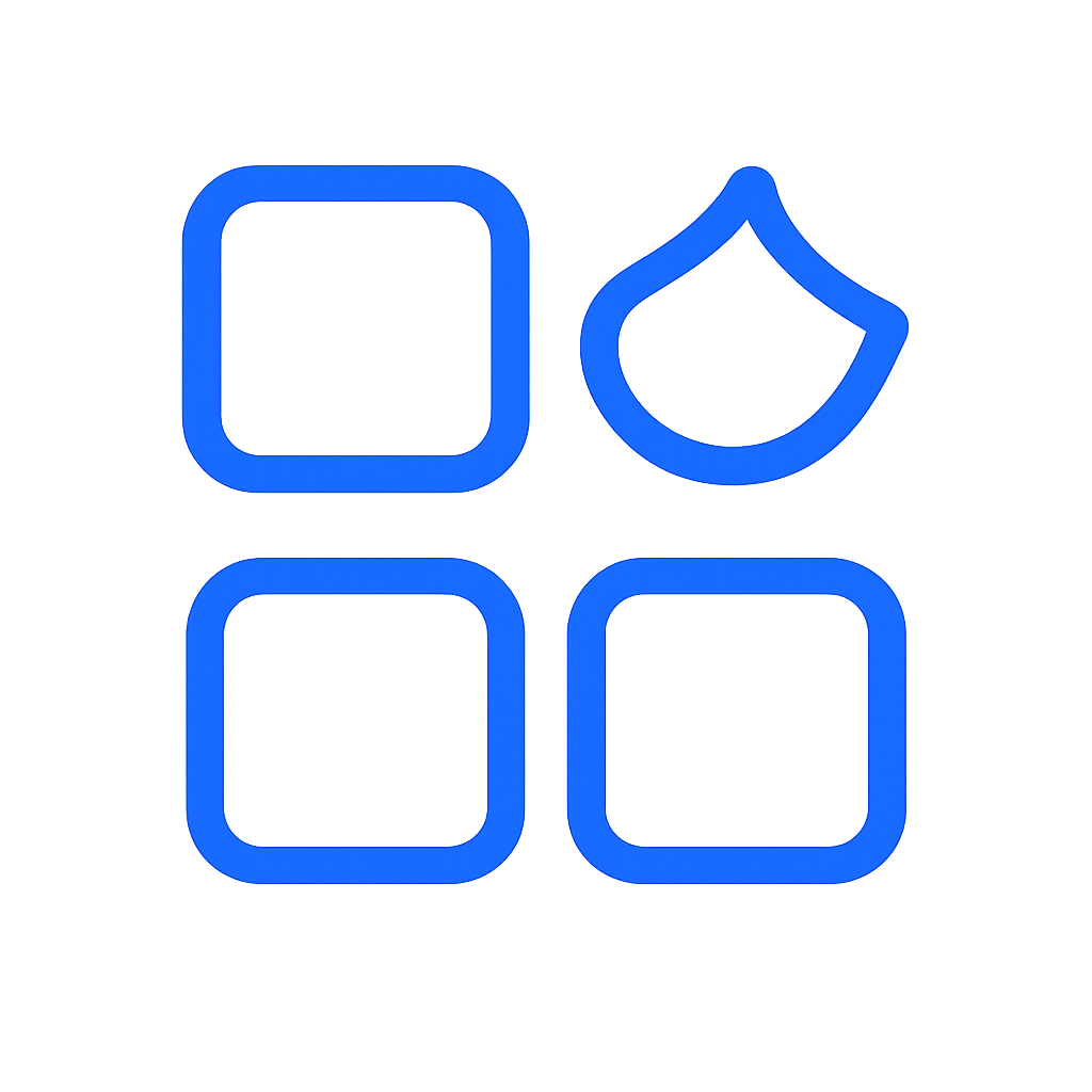 Multi-format support icon for images, video, HTML and widgets
