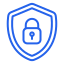 Cyber-security icon for encrypted, reliable data transfer